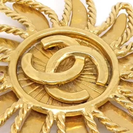 CHANEL 1994 Sun Brooch Pin Gold 94A 94675