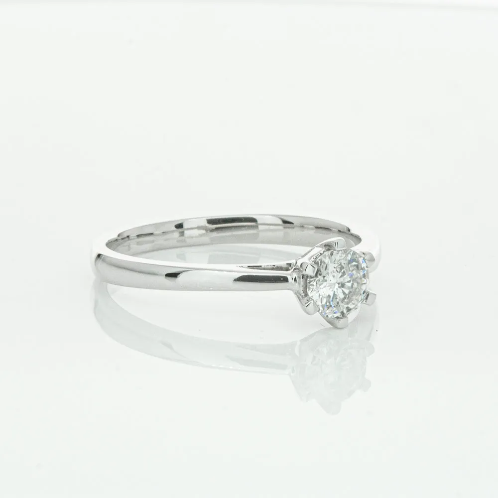 14ct White Gold .40ct Diamond Lunette Ring