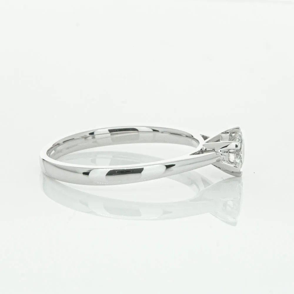 14ct White Gold .40ct Diamond Lunette Ring