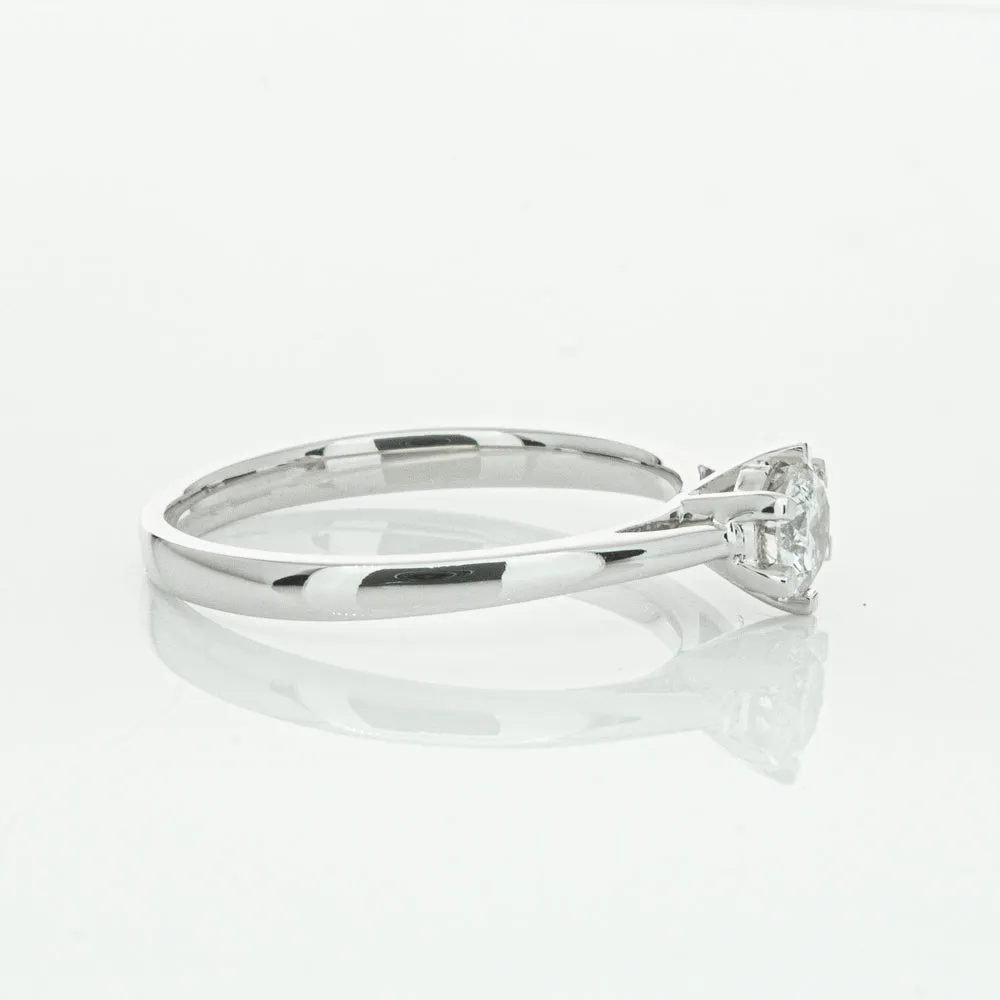 14ct White Gold .40ct Diamond Lunette Ring