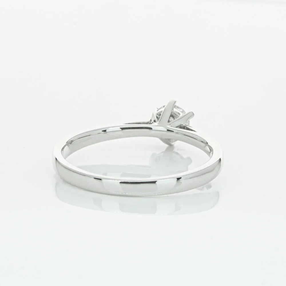 14ct White Gold .40ct Diamond Lunette Ring