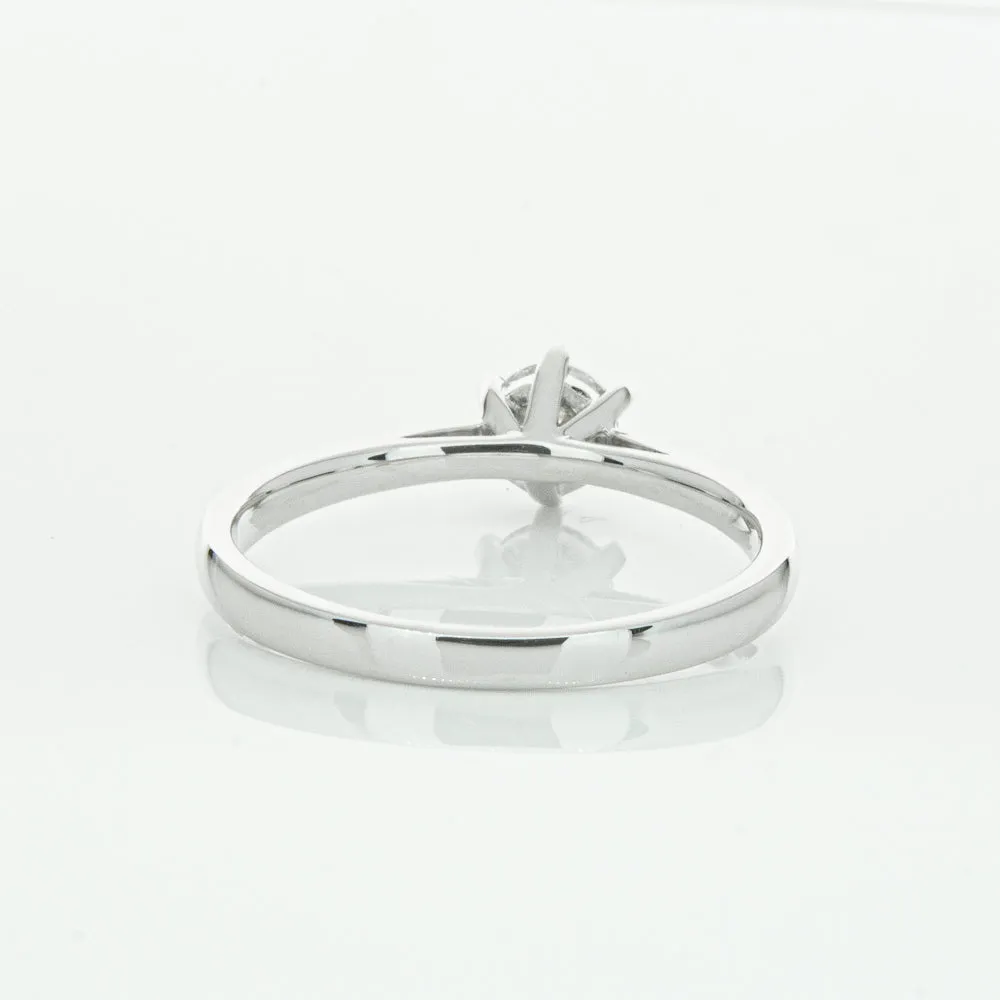 14ct White Gold .40ct Diamond Lunette Ring