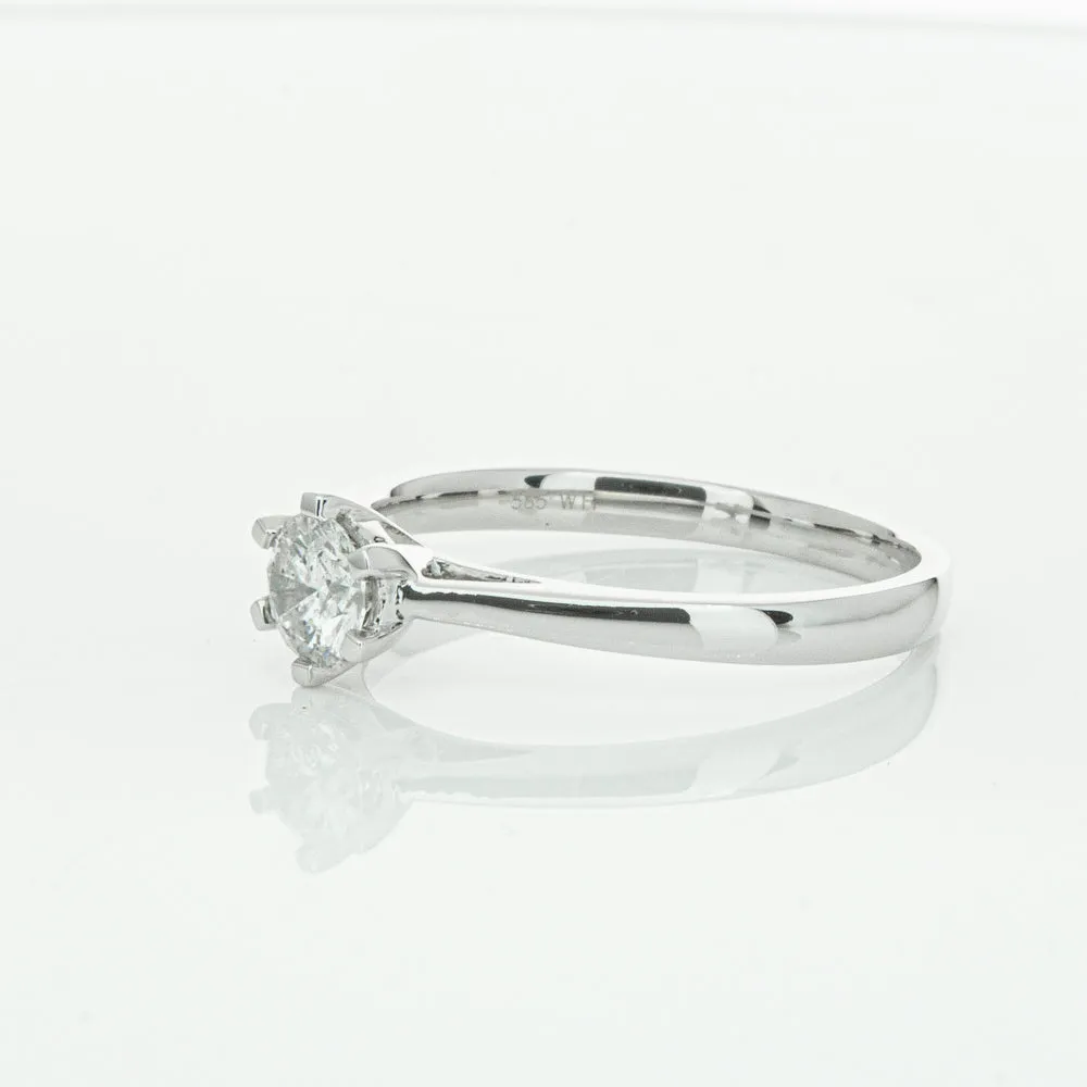 14ct White Gold .40ct Diamond Lunette Ring