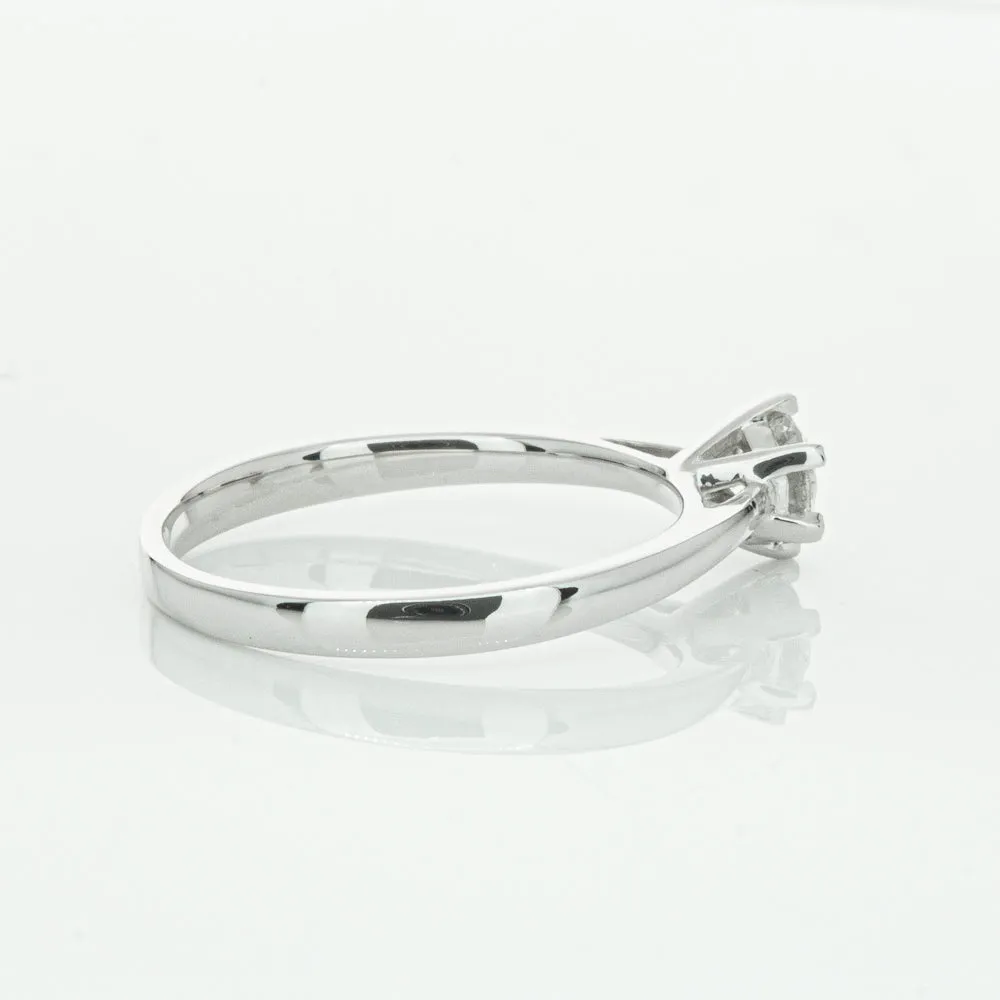 14ct White Gold .40ct Diamond Lunette Ring