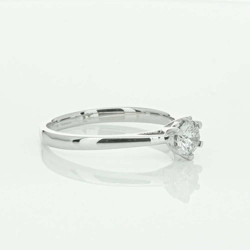 14ct White Gold .40ct Diamond Lunette Ring