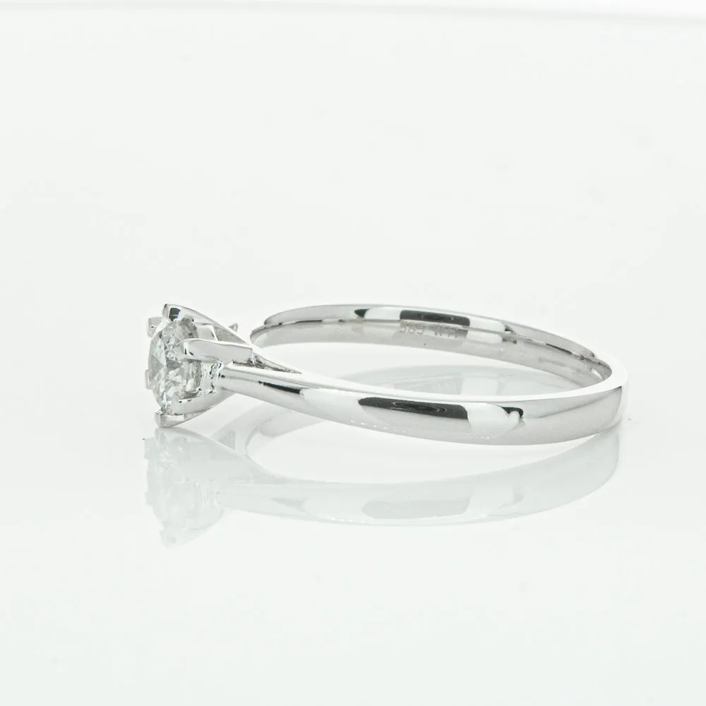 14ct White Gold .40ct Diamond Lunette Ring