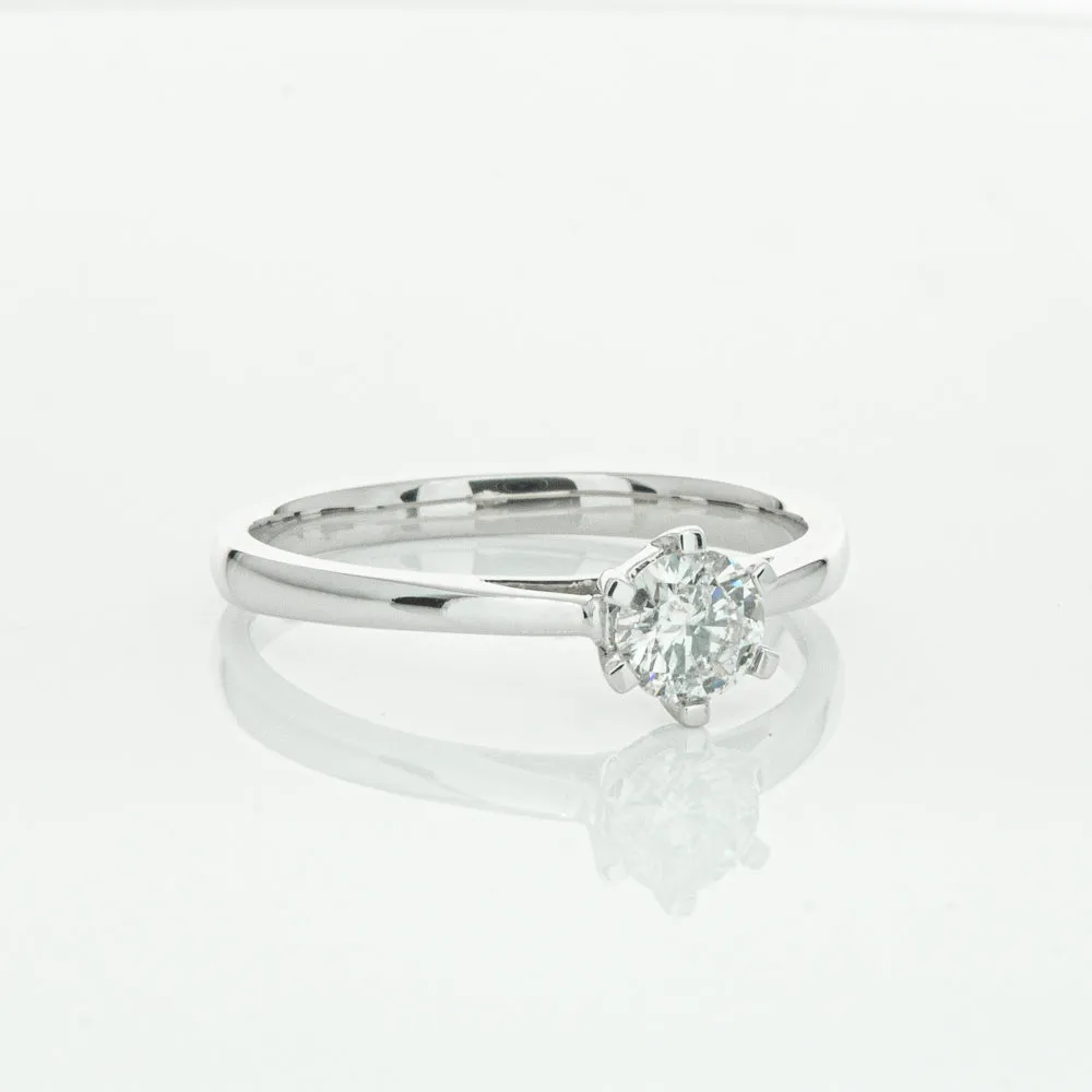 14ct White Gold .40ct Diamond Lunette Ring