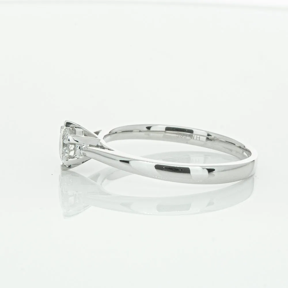 14ct White Gold .40ct Diamond Lunette Ring