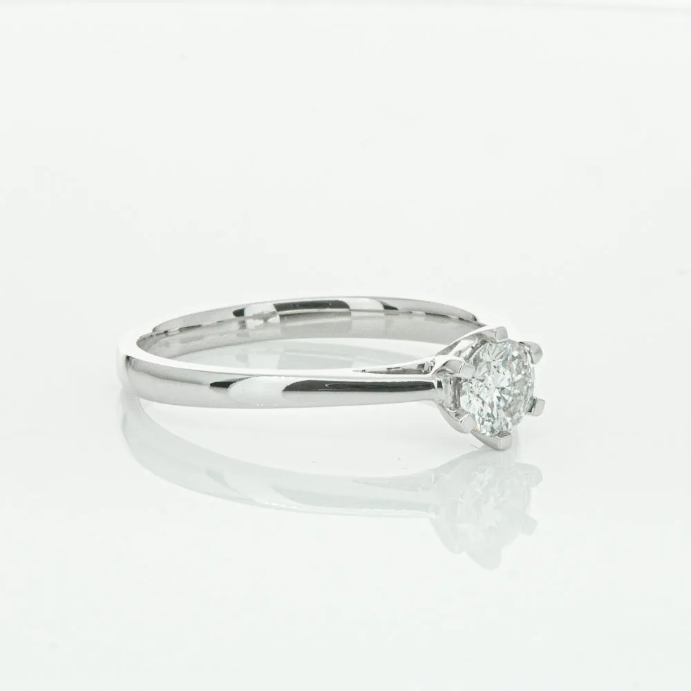 14ct White Gold .40ct Diamond Lunette Ring