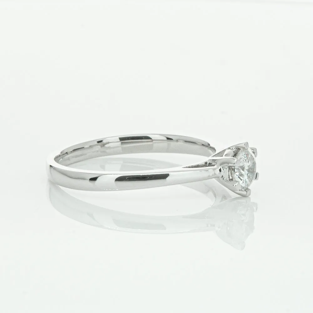 14ct White Gold .40ct Diamond Lunette Ring