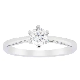 14ct White Gold .40ct Diamond Lunette Ring