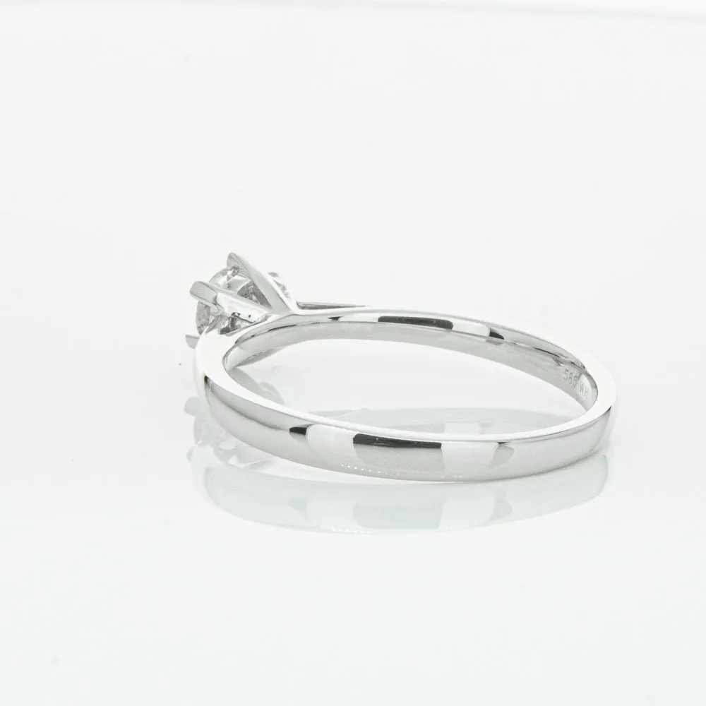 14ct White Gold .40ct Diamond Lunette Ring