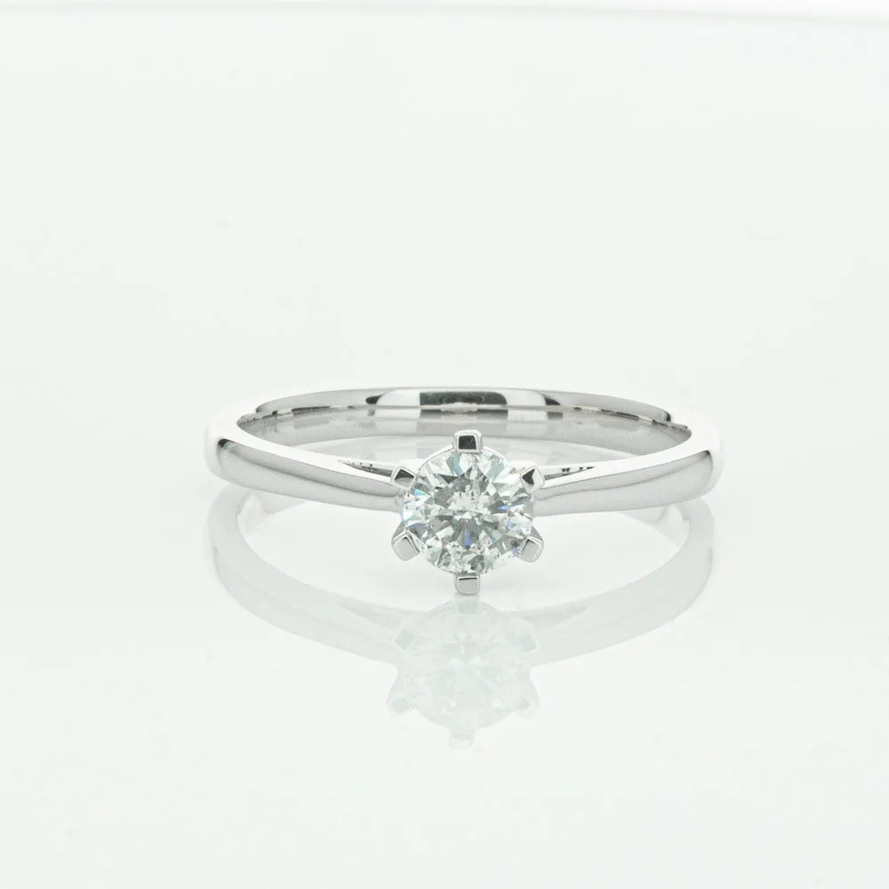 14ct White Gold .40ct Diamond Lunette Ring