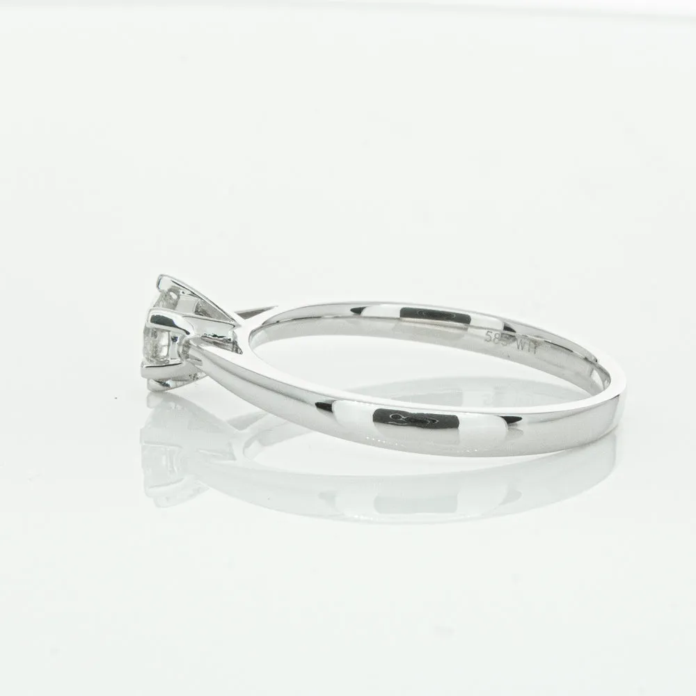 14ct White Gold .40ct Diamond Lunette Ring