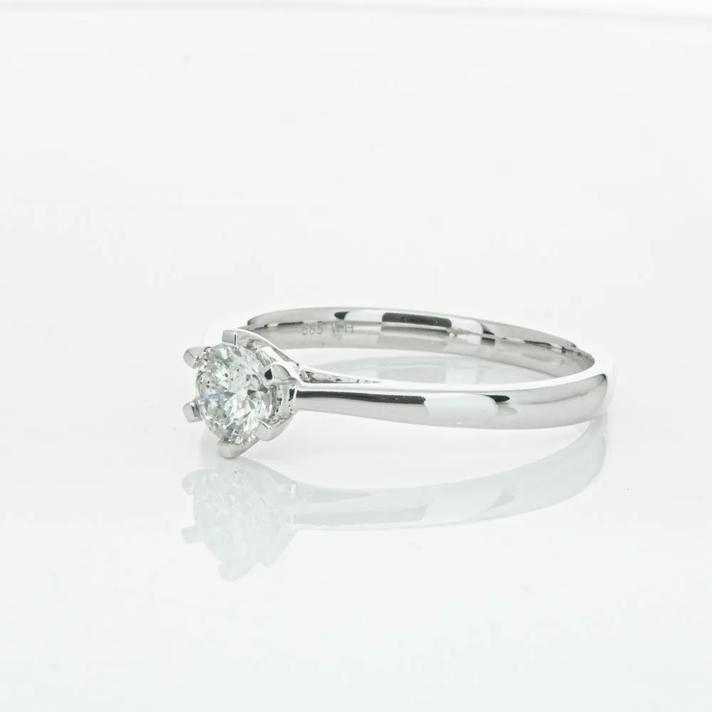 14ct White Gold .40ct Diamond Lunette Ring