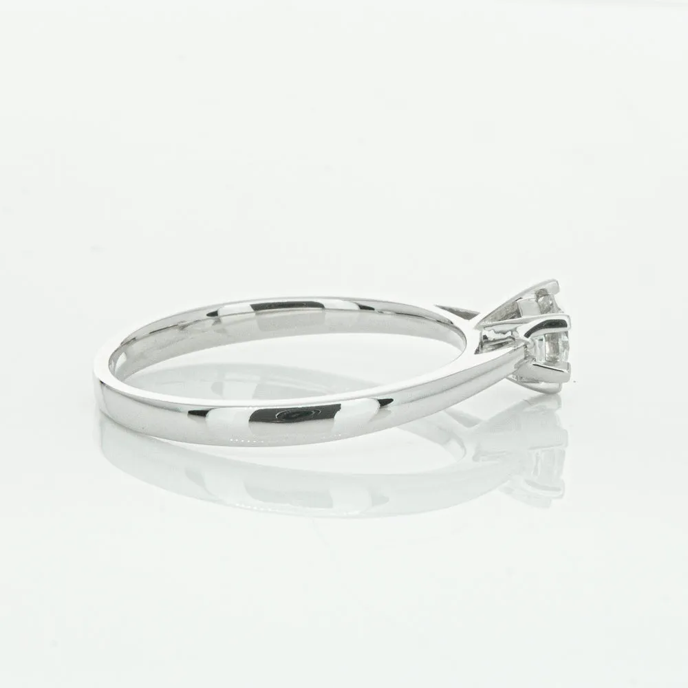 14ct White Gold .40ct Diamond Lunette Ring