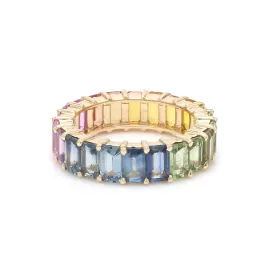 14K & 18K Gold Rainbow Eternity Ring