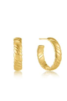 Ania Haie Gold Smooth Twist Hoop Earrings