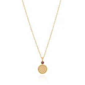 Anna Beck Pink Ruby Circle Pendant Necklace