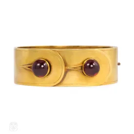 Antique gold and garnet bangle