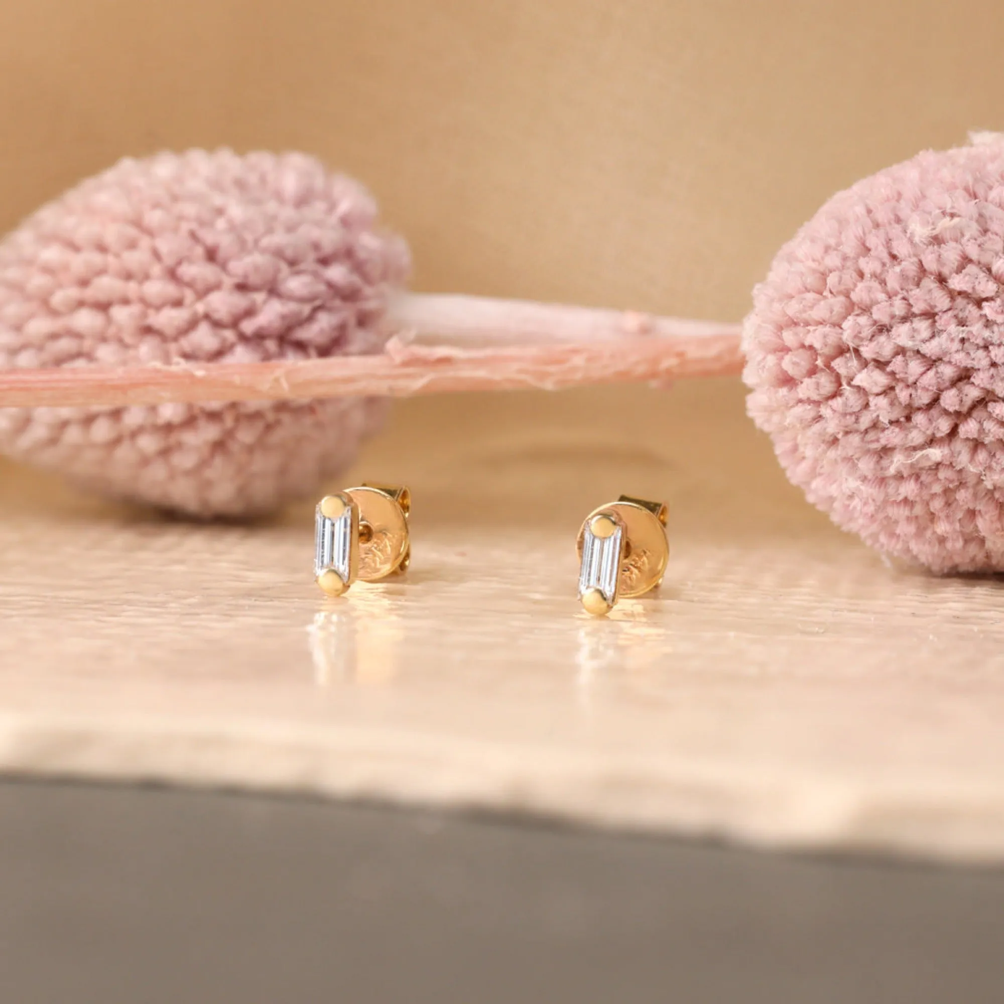 Baguette Diamond Studs, Sophia