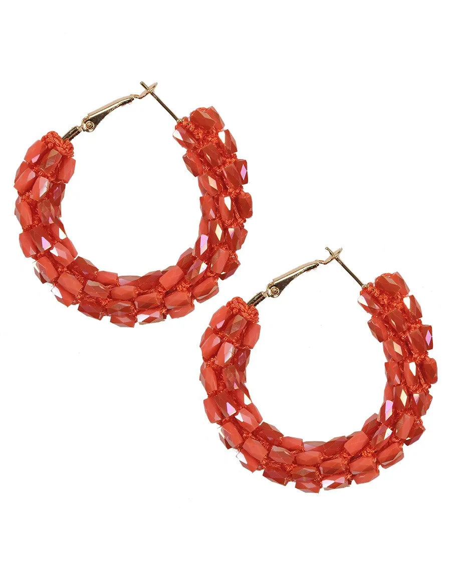 Beaded Hoop Earrings