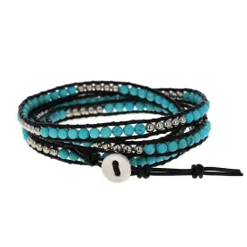 Beads and Turquoise Wrap Bracelet