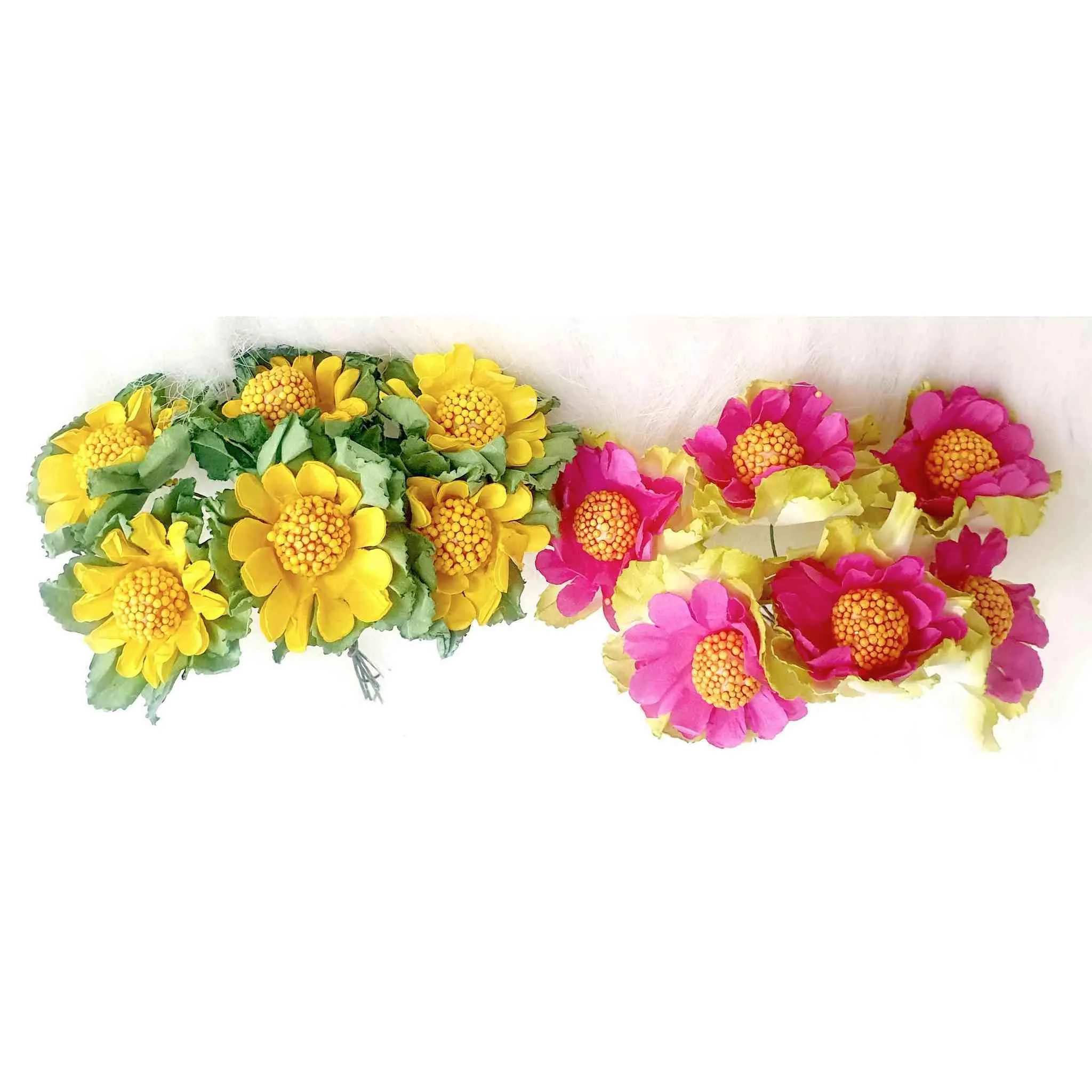 Beautiful Paper Flowers with Leaf for DIY Craft, Trousseau Packing or Decoration - Design 33