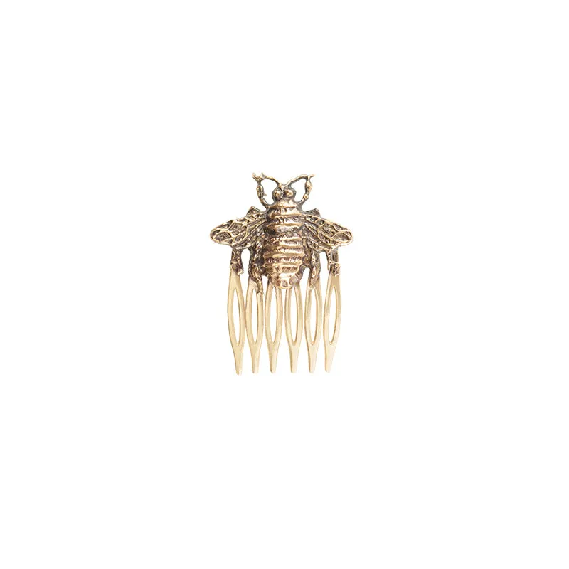 Bee Hair Comb in Bronze