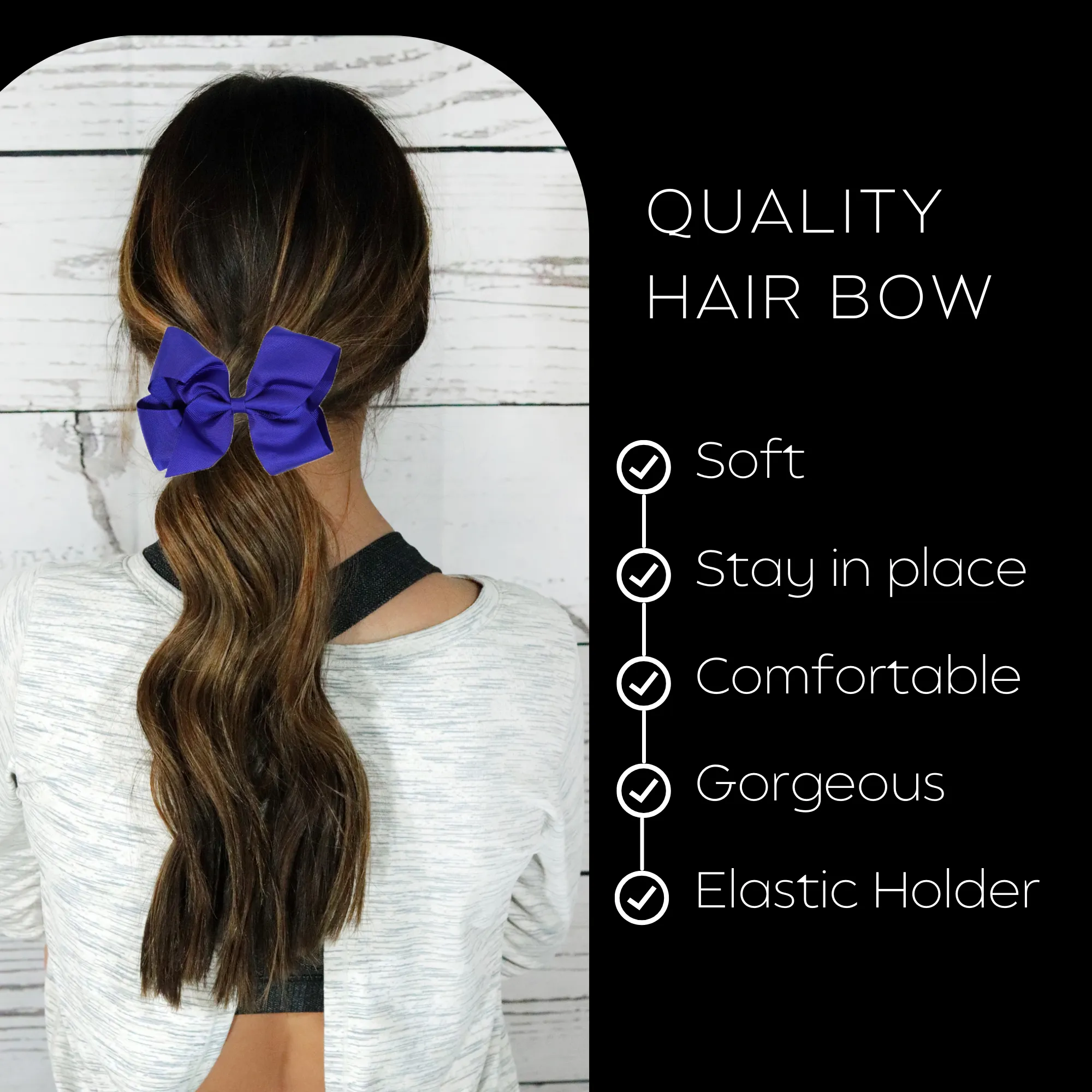 Blue Classic Hair Bow