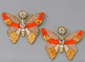 Butterfly Beaded Earrings