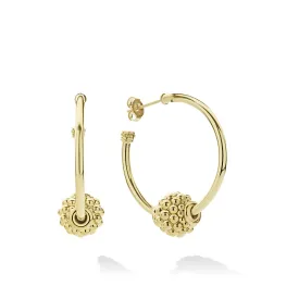 Caviar Gold Small 18K Gold Caviar Ball Hoop Earrings