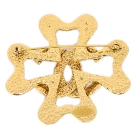 CHANEL 1994 Clover Brooch Gold AK36864d