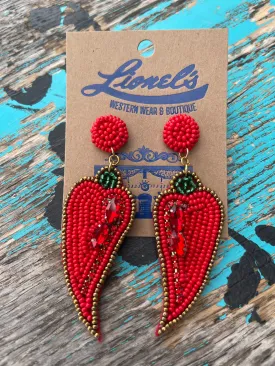 Chili Pepper Beaded Earrings