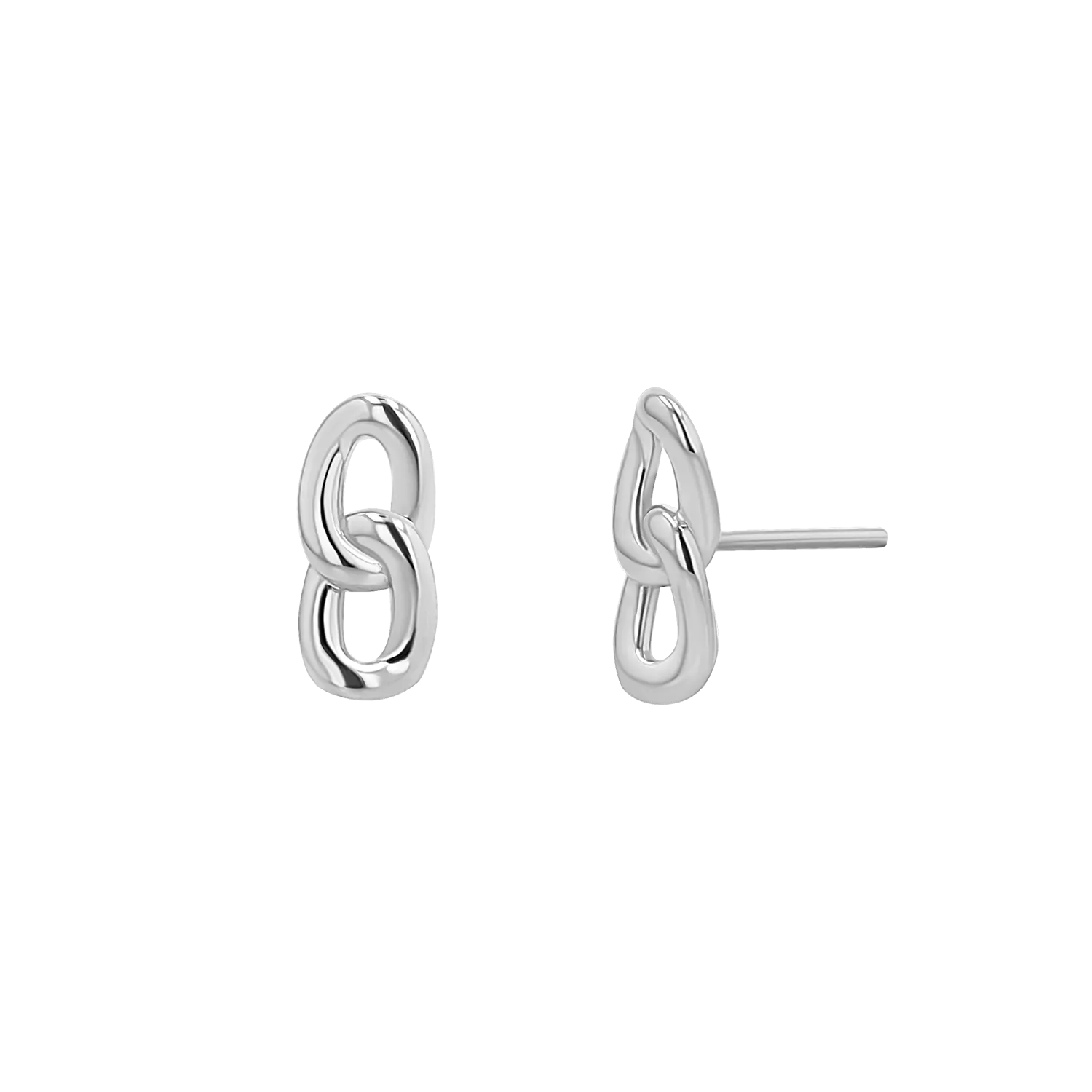 Cuban Curb Link Stud Earrings