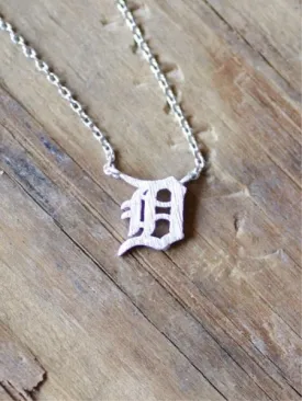 Dainty Detroit D Necklace / Silver