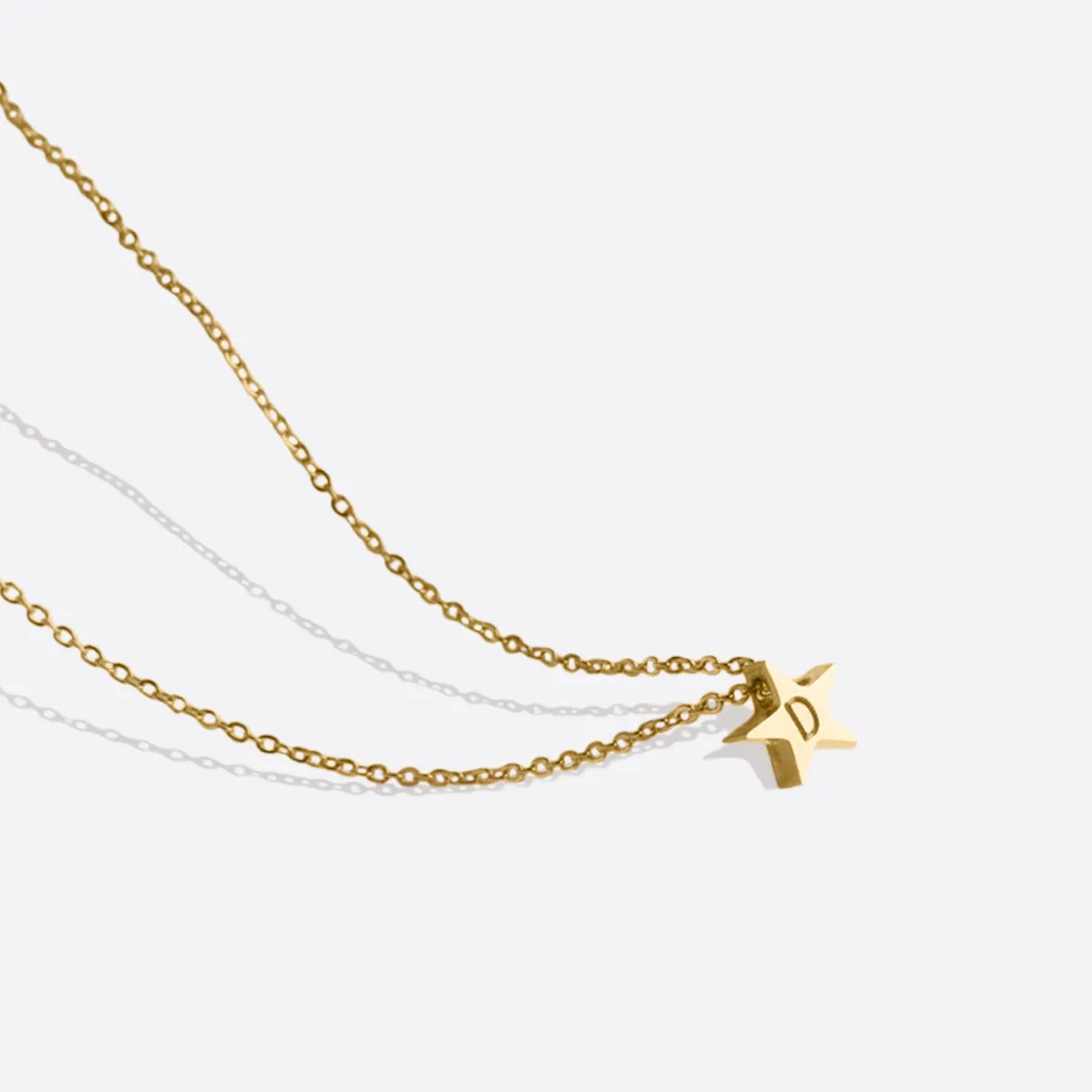 Dainty Star Initial Necklace