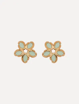 Enamel O Flower Earrings