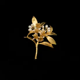 Fine Orange Blossom Statement Brooch