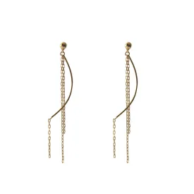 Fresh water 10K real gold real Japan earrings