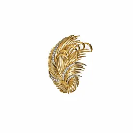 Golden Feather Vintage Brooch