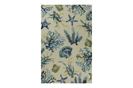 KAS Harbor Ivory/Blue Oceana Indoor/Outdoor Rug