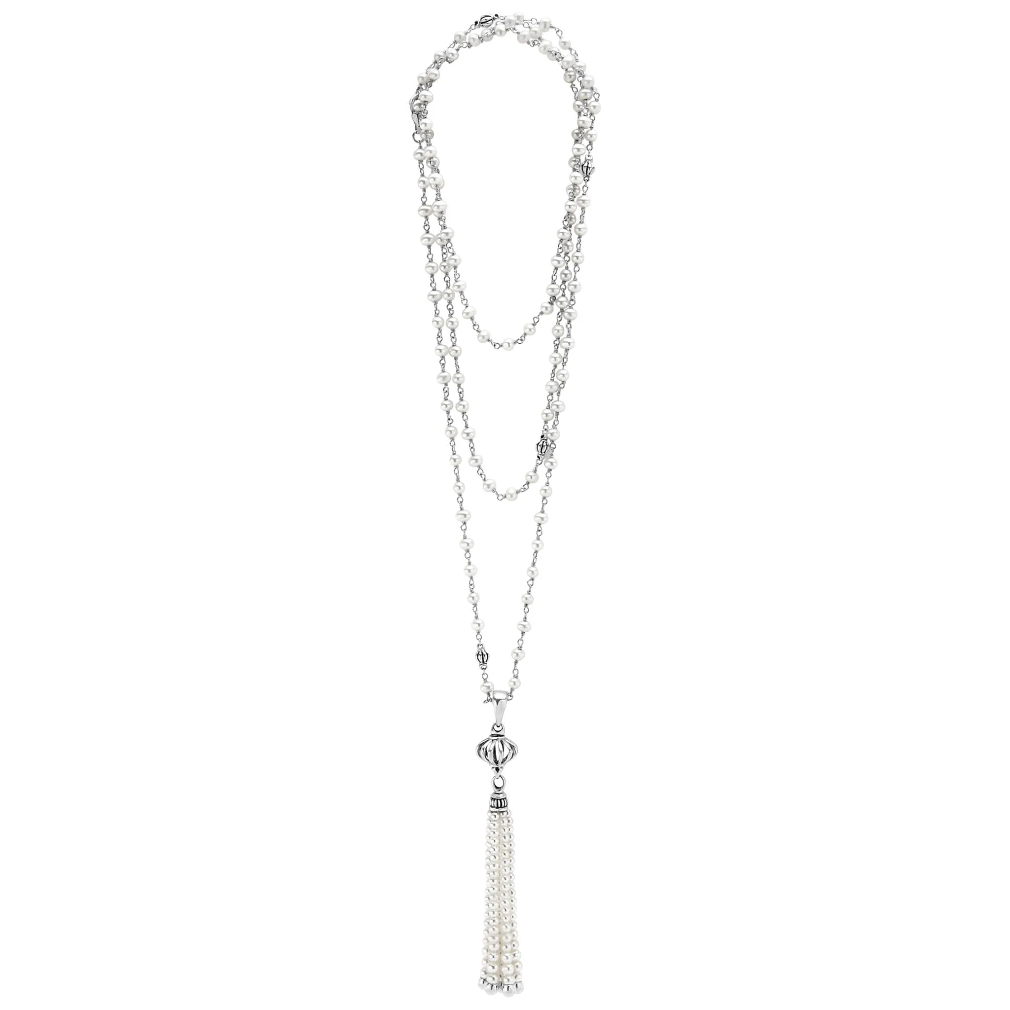 Luna Pearl Tassel Pendant Necklace