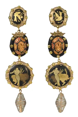 MINADEO BULLFIGHTER & BIRDS EARRINGS