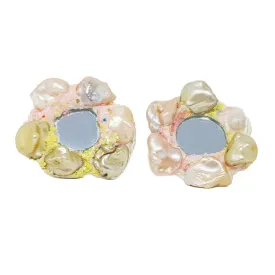 PEARL FLOWER CLIP-ON EARRINGS