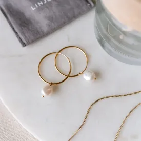 Rebecca Pearl Hoops Replacement Pearl (Gold Vermeil)