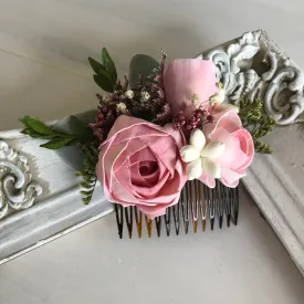 Rosey Pink Hair Comb