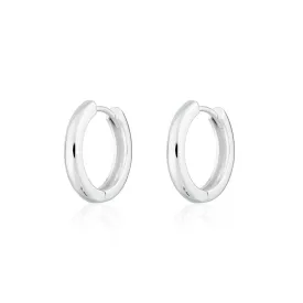 Silver Large Huggie Hoop Earrings