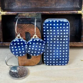 Sixpence Earrings and Teeny Tiny Tin Sea Glass Indigo