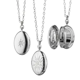 The Four Image "Premier" Locket with Starburst in Sterling Silver